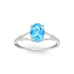 Ring 375/9 K Weissgold mit Blautopas - 193009.T1