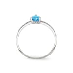 Ring 375/9 K White Gold with Heart Cut Blue Topaz & Cubic Zirconia - 197324.T1