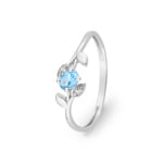 Ring 375/9 K Weissgold mit Blautopas und Zirkonia