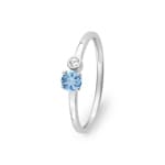 Ring 375/9 K Weissgold mit Blautopas & Zirkonia