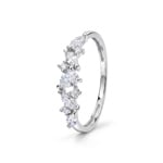 Ring 375/9 K White Gold with Lab Grown Diamonds 0.46 ct