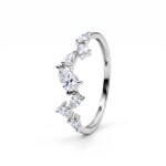 Ring 375/9 K White Gold with Lab Grown Diamonds 0.49 ct