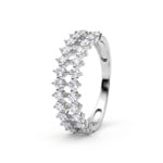Bague or gris 375/9 ct avec diamants de laboratoire 0.80 ct