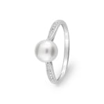 Ring 375/9 K Weissgold mit Süsswasserzuchtperle & Zirkonia - 197267.P1