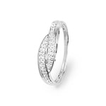 Bague or gris 375/9 ct avec zircones