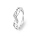 Bague or gris 375/9 ct avec zircones