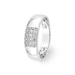 Ring 375/9 K Weissgold mit Zirkonia Pavé
