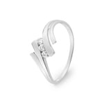 Ring 375/9 K Weissgold mit Zirkonia Trilogie