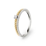 Ring 750/18 K Gelb-/ Weissgold mit Diamanten 0.06 ct H/si