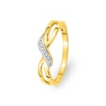 Ring 750/18 K Yellow Gold two-tone with Cubic Zirconia