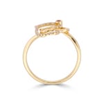 Ring 750/18 K Gelbgold Herz mit Rubin & Diamanten 0.12 ct - RI-73800-RUB-GG