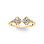 Ring 750/18 K Yellow Gold Cloverleaves with Diamonds 0.37 ct H/si - RI-06275-GG