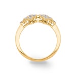 Ring 750/18 K Yellow Gold Cloverleaves with Diamonds 0.37 ct H/si - RI-06275-GG