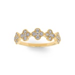 Ring 750/18 K Yellow Gold Cloverleaves with Diamonds 0.48 ct H/si - RI-05424-GG