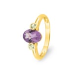 Ring 750/18 K Gelbgold mit Amethyst & Peridoten - J10018.B0