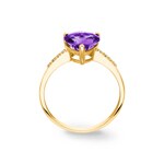 Bague or jaune 750/18 ct avec améthyste et diamants 0.02 ct H/si - RI-52261-AME-GG