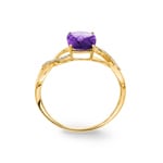 Bague or jaune 750/18 ct avec améthyste et diamants 0.05 ct H/si - RI-70305-AME-GG