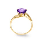 Bague or jaune 750/18 ct avec améthyste et diamants 0.06 ct H/si - RI-70302-AME-GG