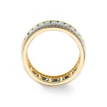 Ring 750/18 K Yellow Gold with Aquamarines & Diamonds 0.41 ct H/si - RI-73397-AQM-GG