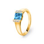 Ring 750/18 K Gelbgold mit Blautopas & Diamanten 0.02ct H/si Ø 55 - PR7722/04