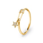 Bague or jaune 750/18 ct avec diamants 0.04 ct H/si, Saftey Pin