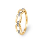 Bague or jaune 750/18 ct avec diamants 0.05 ct H/si