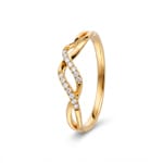 Ring 750/18 K Yellow Gold with Diamonds 0.06 ct