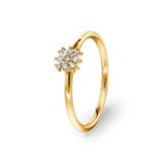 Bague or jaune 750/18 ct avec diamants 0.08ct H/si