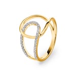 Ring 750/18 K Yellow Gold with Diamonds 0.15 ct H/si