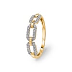 Bague or jaune 750/18 ct avec diamants 0.15ct H/si