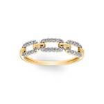 Bague or jaune 750/18 ct avec diamants 0.15ct H/si - RI-73385-GG