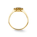 Bague or jaune 750/18 ct Trèfle avec diamants 0.17 ct H/si - RI-45232-GG