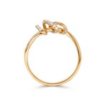 Bague or jaune 750/18 ct avec diamants 0.19 ct - RI-73642-GG