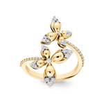 Ring 750/18 K Gelbgold Schmetterlinge mit Diamanten 0.26 ct H/si - RI-098328-GG