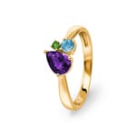 Ring 750/18 K Yellow Gold with Fine Multi-Stones