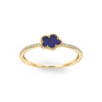 Bague or jaune 750/18 ct avec lapis-lazuli et diamants 0.05 ct H/si - RI-25424-GG