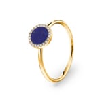 Ring 750/18 K Gelbgold mit Lapislazuli & Diamanten 0.06 ct H/si