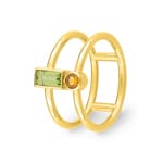 Ring 750/18 K Gelbgold mit Peridot & Citrin