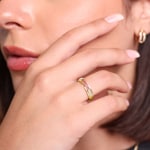 Ring 750/18 K Yellow Gold with Rubies & Diamonds 0.09 ct - RI-73603-RUB-GG