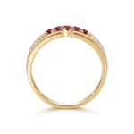 Ring 750/18 K Yellow Gold with Rubies & Diamonds 0.09 ct - RI-73603-RUB-GG