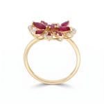 Ring 750/18 K Yellow Gold with Rubies & Diamonds 0.15 ct - RI-73673-RUB-GG