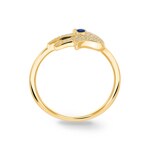 Ring 750/18 K Gelbgold Fatima-Hand mit Saphir & Diamanten 0.10 ct H/si - RI-24295-GG