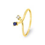 Ring 750/18 K Gelbgold mit Saphir & Zirkonia