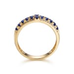 Ring 750/18 K Gelbgold mit Saphiren & Diamanten 0.08 ct - RI-73607-SAF-GG