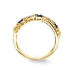 Ring 750/18 K Yellow Gold with Sapphires & Diamonds 0.11 ct H/si - RI-27469-SAF-GG
