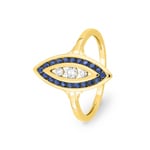 Ring 750/18 K Gelbgold mit Saphiren & Diamanten 0.14 ct