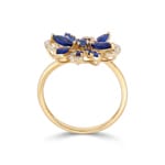 Ring 750/18 K Yellow Gold with Sapphires & Diamonds 0.15 ct - RI-73673-SAF-GG