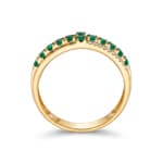 Ring 750/18 K Yellow Gold with Emeralds & Diamonds 0.08 ct - RI-73607-SMA-GG