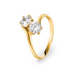 Ring 750/18 K Gelbgold mit Zirkonia Toi & Moi Ø 52 - PR6450-1-GG
