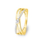 Ring 750/18 K Yellow Gold with Pear Cut Cubic Zirconia